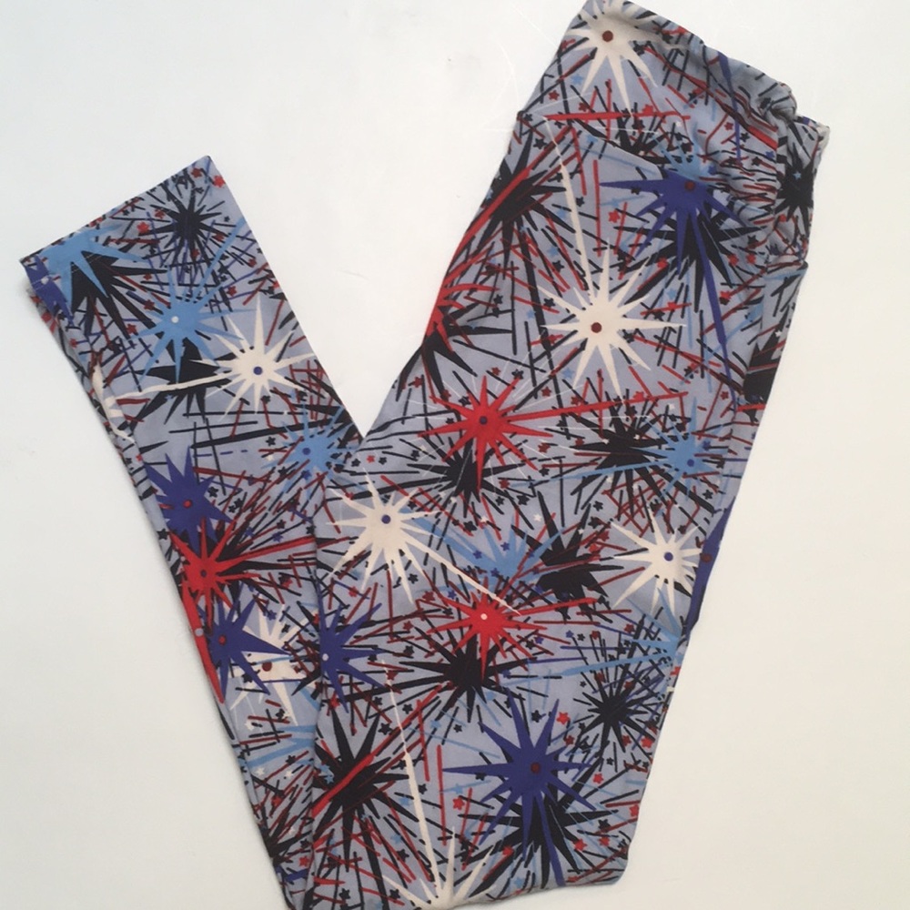 Patriotic fireworks leggings, One Size